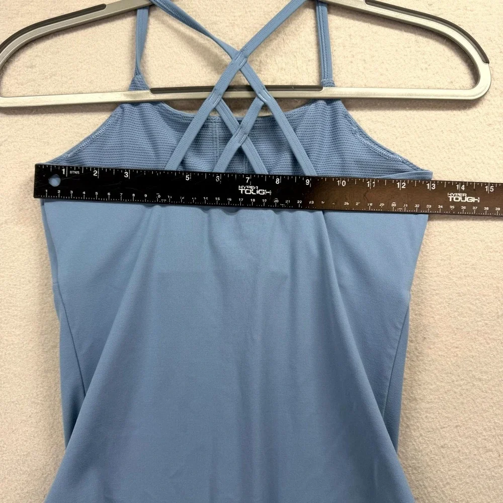 Athleta Girl Got Your Back Leotard Girls XL 14 Blue Strappy Gymnastics Dance
